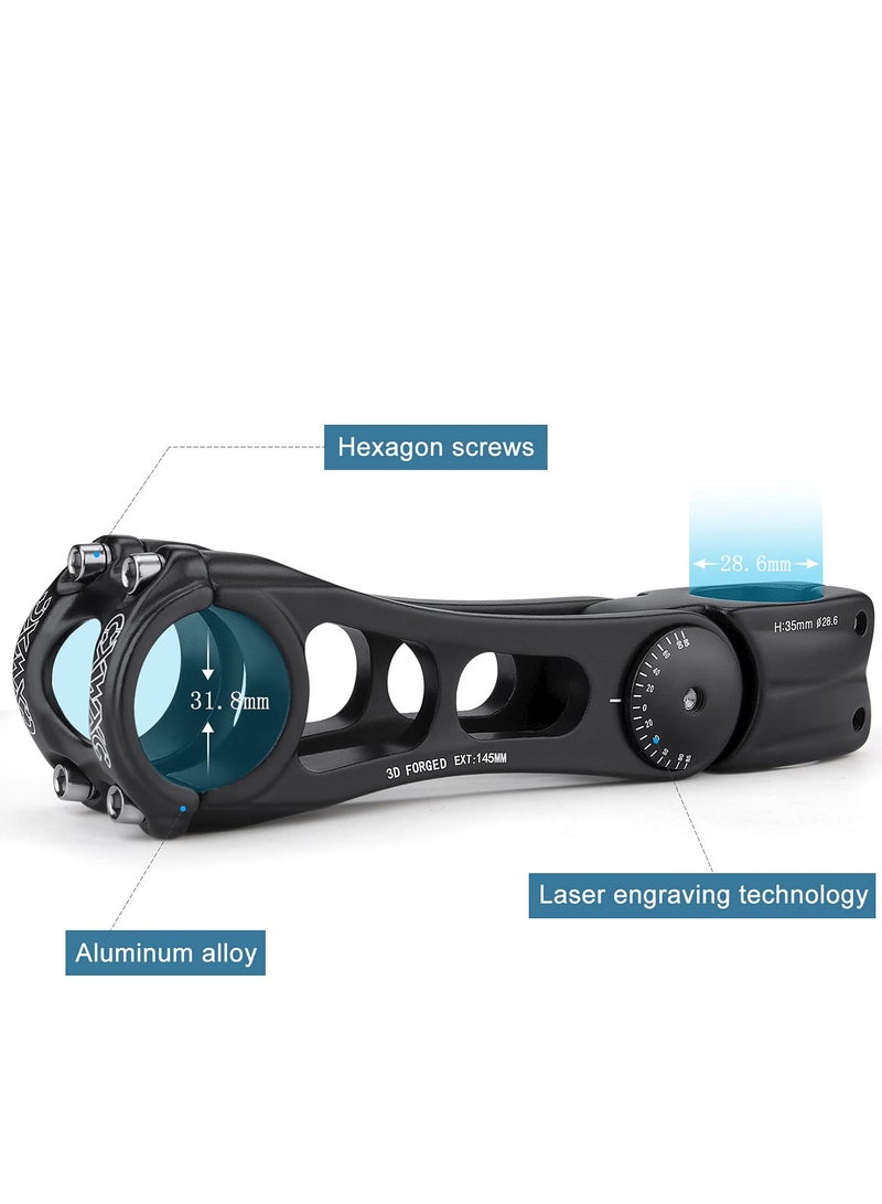 KASTWAVE رافعة ساق الدراجة لمقود الدراجة، 90 مم 110 مم 145 مم، ساق M T B قابلة للتعديل بزاوية 70 درجة، مناسبة للدراجة، M T B، دراجة الطريق، ركوب الدراجات - Image 3