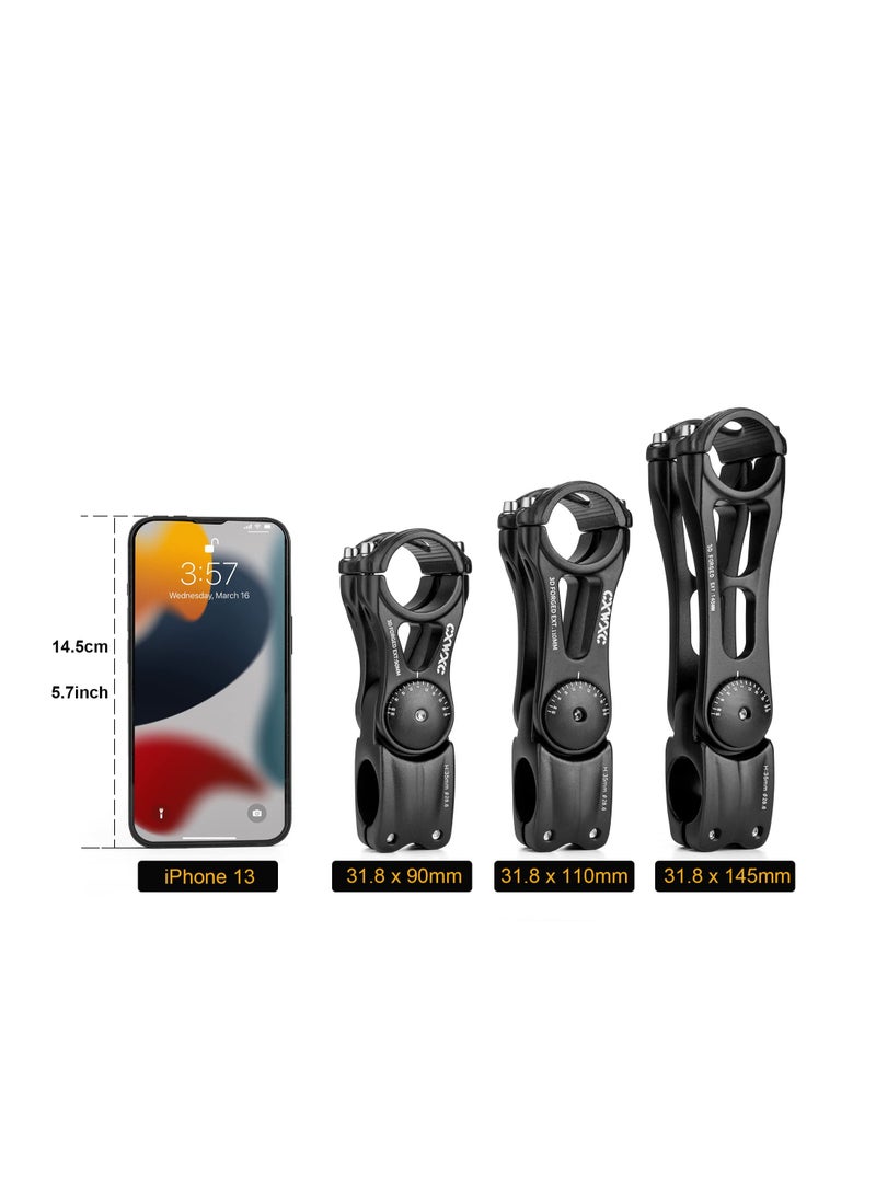 KASTWAVE رافعة ساق الدراجة لمقود الدراجة، 90 مم 110 مم 145 مم، ساق M T B قابلة للتعديل بزاوية 70 درجة، مناسبة للدراجة، M T B، دراجة الطريق، ركوب الدراجات - Image 5