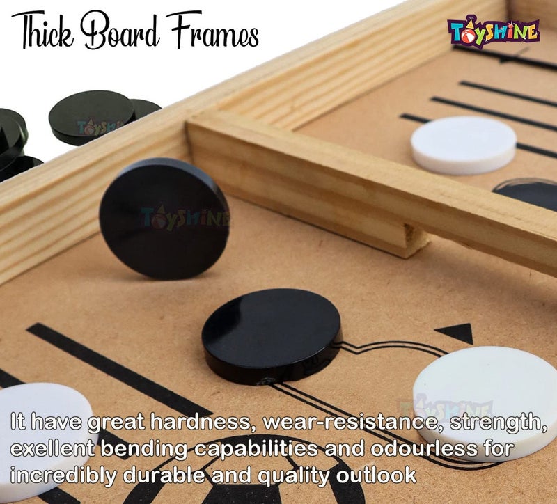 Toyshine Junior String Hockey Wooden Table Battle Game Test Your Speed with Slingshot Toy Parents Child Inteactive Fun Party Game Birthday Return Gift for Kids 3+ - Image 3