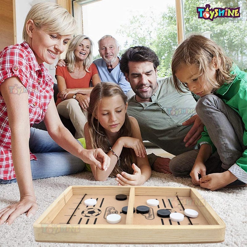 Toyshine Junior String Hockey Wooden Table Battle Game Test Your Speed with Slingshot Toy Parents Child Inteactive Fun Party Game Birthday Return Gift for Kids 3+ - Image 4
