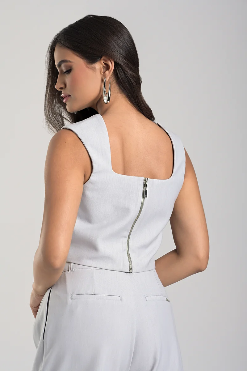 Carmen Steffens  Tailored Natural Cropped Top for Women | Best Price UAE