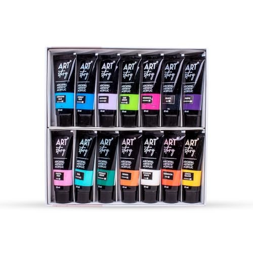 itsy-bitsy Itsy Bitsy Art Story Artists Acrylic Paint Set - 14 Colours X 30ml each| for Paper, Canvas, MDF, Wall, Glass, Plastic, Metal, Terracotta| Premium Multi Surface Paint for DIY Art & Craft - Image 4