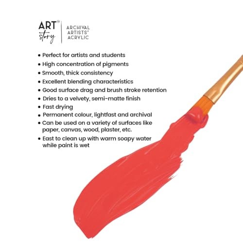 itsy-bitsy Itsy Bitsy Art Story Artists Acrylic Paint Set - 14 Colours X 30ml each| for Paper, Canvas, MDF, Wall, Glass, Plastic, Metal, Terracotta| Premium Multi Surface Paint for DIY Art & Craft - Image 5