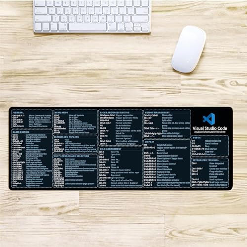 Designfullprint Visual Studio Code Shortcuts Mouse mat for Designer, Quick Reference Guide, Cheats Sheet Mouse Pad, Office Supplies Keyboard Tips Gifts for Beginner Photographers Gifts Mouse pad KMH - Image 3