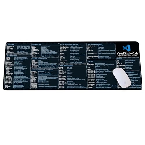 Designfullprint Visual Studio Code Shortcuts Mouse mat for Designer, Quick Reference Guide, Cheats Sheet Mouse Pad, Office Supplies Keyboard Tips Gifts for Beginner Photographers Gifts Mouse pad KMH - Image 1