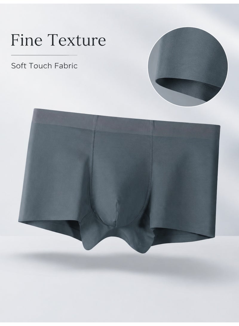 Men's Combed Cotton Boxer Briefs 4 Pack Antibacterial Honeycomb Mesh Crotch Soft Breathable L-3XL Daily Wear - Image 5