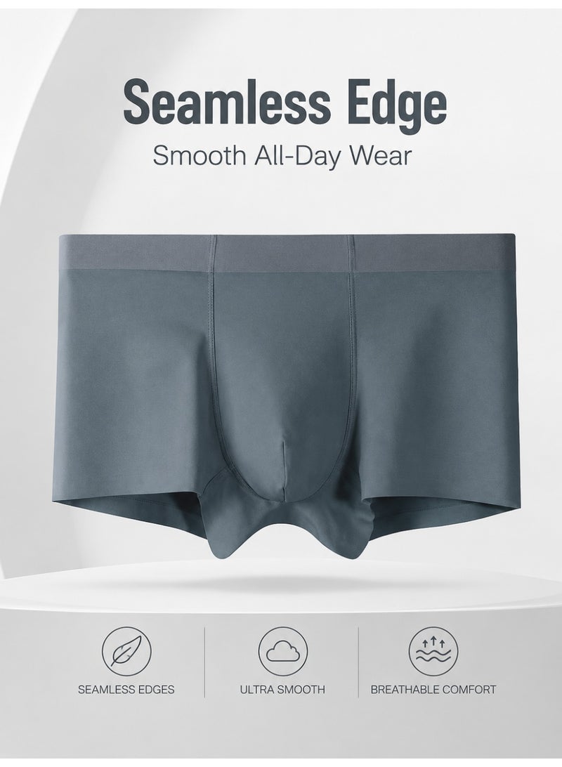 Men's Combed Cotton Boxer Briefs 4 Pack Antibacterial Honeycomb Mesh Crotch Soft Breathable L-3XL Daily Wear - Image 3