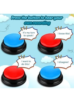 Jerify Jerify 12 Packs Recordable Answer Buzzers Learning Recording Sounds and Lights Buzzers Game Show Classroom Communication Buttons for Family Game Study Office Trivia Nights Red Blue  - Image 1