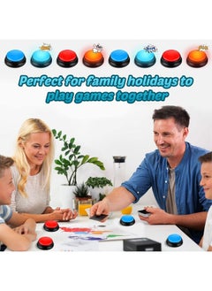 Jerify Jerify 12 Packs Recordable Answer Buzzers Learning Recording Sounds and Lights Buzzers Game Show Classroom Communication Buttons for Family Game Study Office Trivia Nights Red Blue  - Image 5