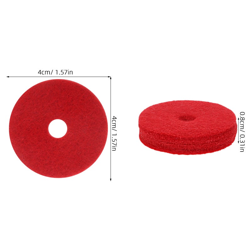 Cymbal Felt Set Anti-Vibration Drum Dampener Replacement Accessories Standard Size Cymbals Stand 3.6 X 1 Cm Red 12Pcs - Image 2