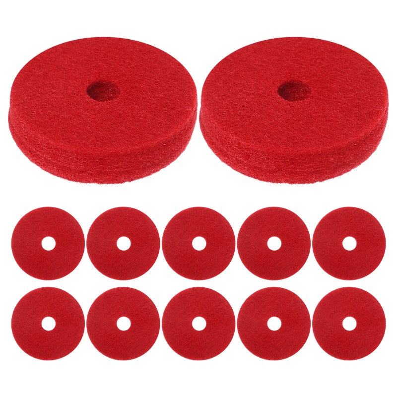 Cymbal Felt Set Anti-Vibration Drum Dampener Replacement Accessories Standard Size Cymbals Stand 3.6 X 1 Cm Red 12Pcs - Image 1