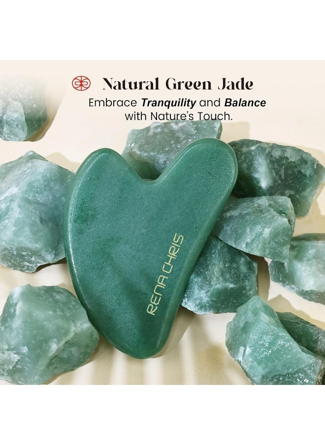 Rena Chris Rena Chris Gua Sha Facial Tools, Natural Jade Stone Guasha Tool, Manual Massage Sticks for Jawline Sculpting and Puffiness Reducing, Gua Sha Scraping Massage Tool, Skin-Care Gift  - Image 4