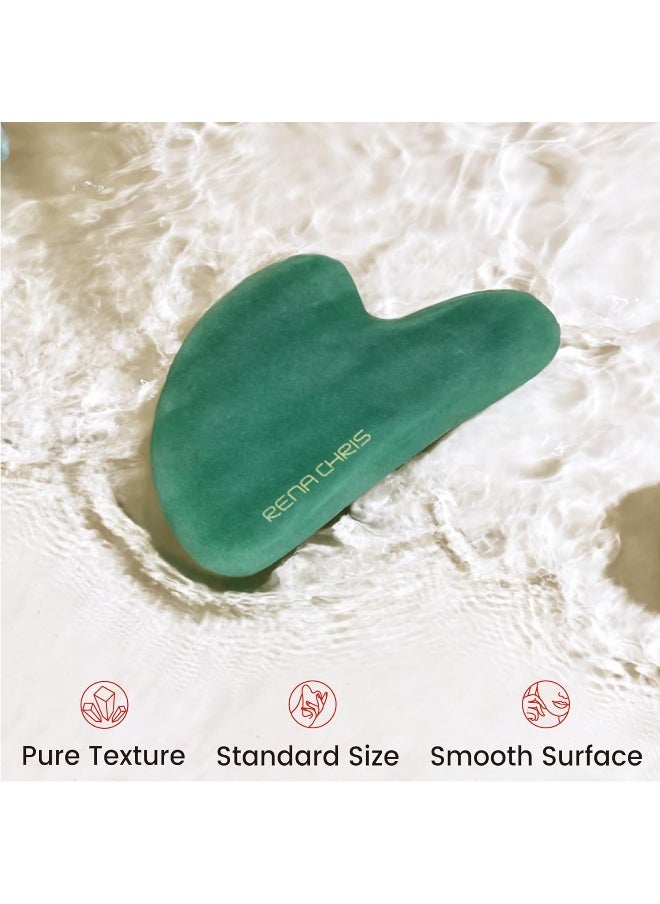 Rena Chris Rena Chris Gua Sha Facial Tools, Natural Jade Stone Guasha Tool, Manual Massage Sticks for Jawline Sculpting and Puffiness Reducing, Gua Sha Scraping Massage Tool, Skin-Care Gift  - Image 5