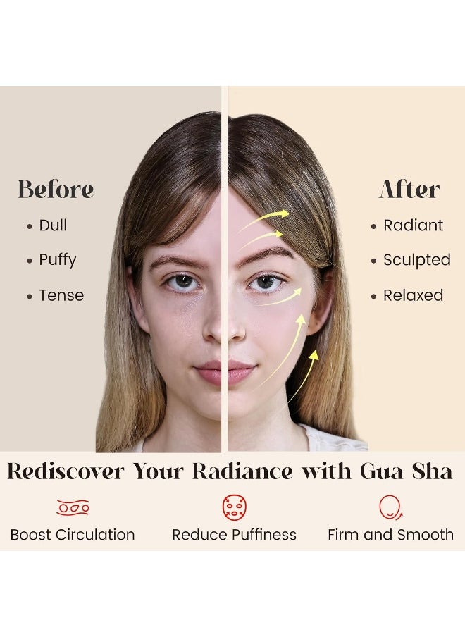 Rena Chris Rena Chris Gua Sha Facial Tools, Natural Jade Stone Guasha Tool, Manual Massage Sticks for Jawline Sculpting and Puffiness Reducing, Gua Sha Scraping Massage Tool, Skin-Care Gift  - Image 2