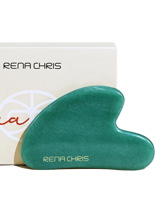 Rena Chris Rena Chris Gua Sha Facial Tools, Natural Jade Stone Guasha Tool, Manual Massage Sticks for Jawline Sculpting and Puffiness Reducing, Gua Sha Scraping Massage Tool, Skin-Care Gift  - Image 1