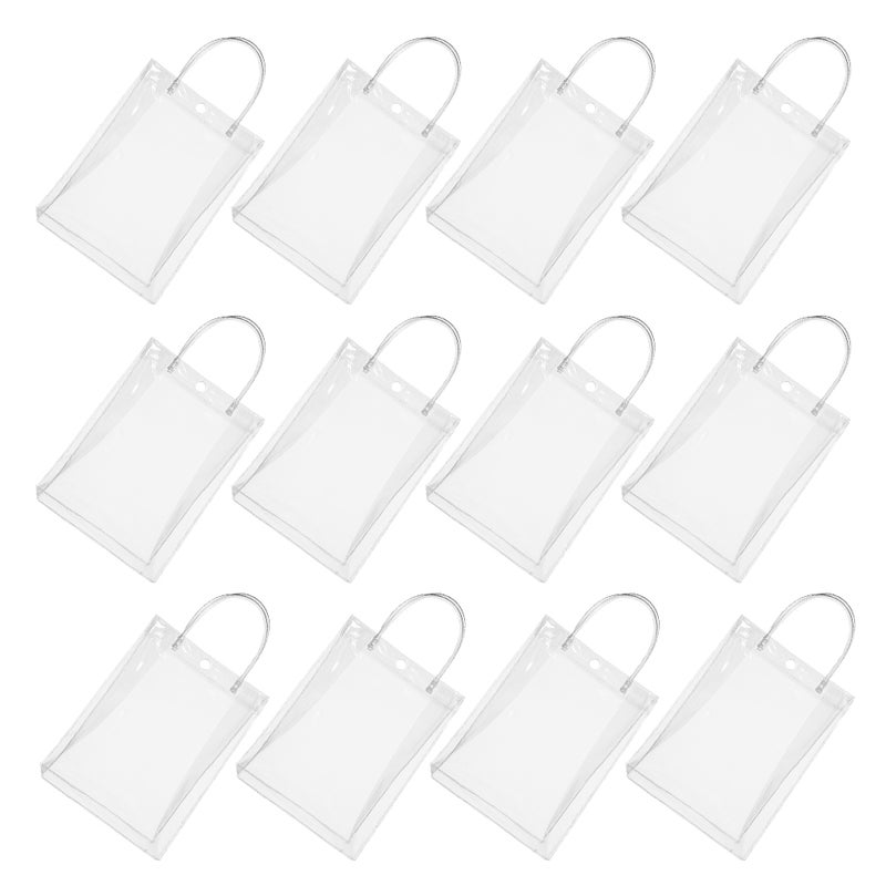 12 Pcs Clear Present With Handle Goodie Small Clear Tote For Boutique Wedding Birthday Baby Showers Party Favor Halloween - Image 5
