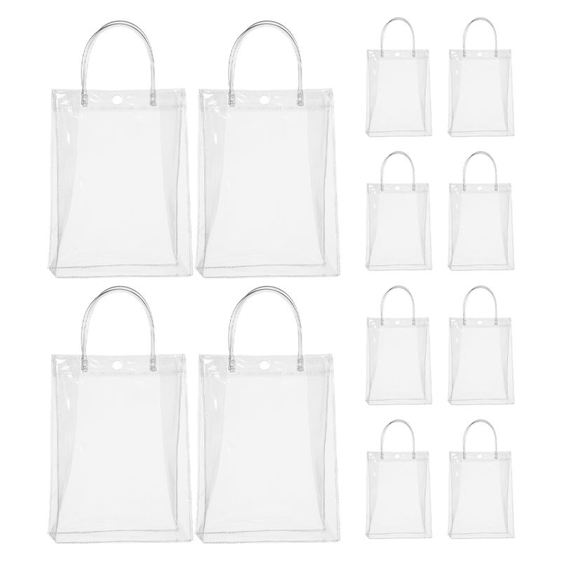 12 Pcs Clear Present With Handle Goodie Small Clear Tote For Boutique Wedding Birthday Baby Showers Party Favor Halloween - Image 4
