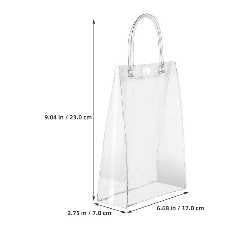 12 Pcs Clear Present With Handle Goodie Small Clear Tote For Boutique Wedding Birthday Baby Showers Party Favor Halloween - Image 3