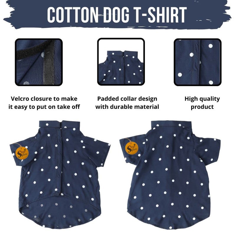Sage Square Crazy Printed Dog Shirt, Trending Dog Shirt, Ultra Soft & Light Weight, Comfortable & Breathable Dog Apparel, Trendy Outfit (Polka Blue) (XXLarge - 28inch) - Image 4