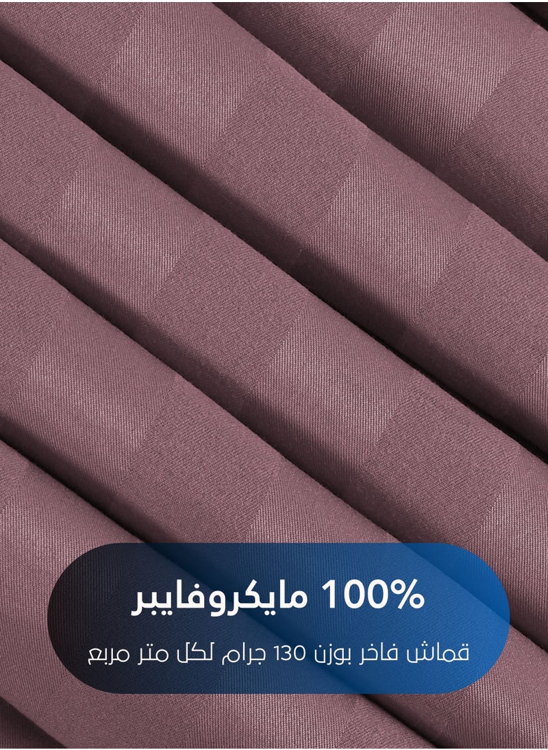 Master Home Textile - Microfiber Hotel Comforter Sets, Fits 120 cm x 200 cm Size Bed, Duvet Filling Included, 5 Pcs Single Size, Hotel Stripe Pattern - Image 1