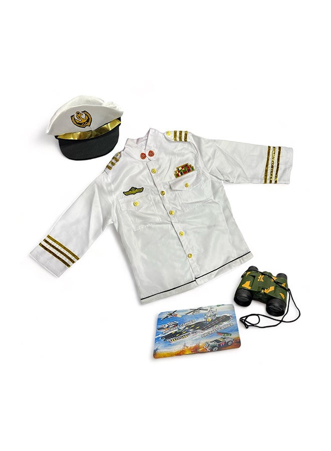 Toyland Kids Navy Captain Costume – White Admiral Dress-Up Uniform with Accessories - Image 1