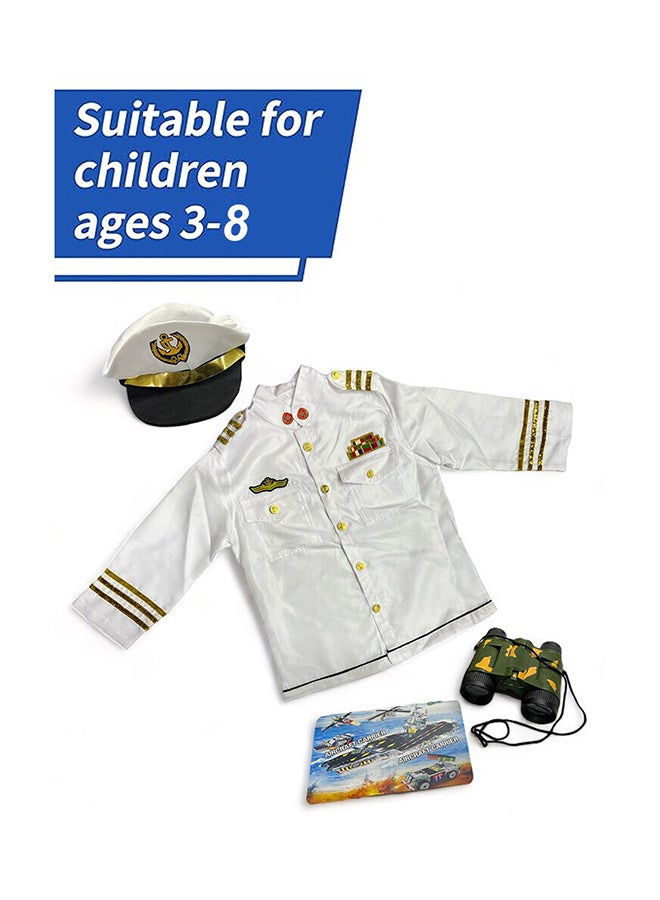 Toyland Kids Navy Captain Costume – White Admiral Dress-Up Uniform with Accessories - Image 2