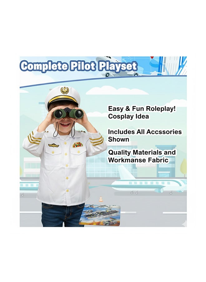 Toyland Kids Navy Captain Costume – White Admiral Dress-Up Uniform with Accessories - Image 3
