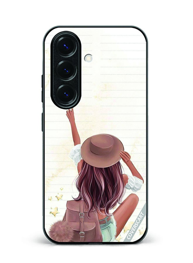 Protective Case Cover For Samsung Galaxy S23 FE Girl With Hat Design Multicolour