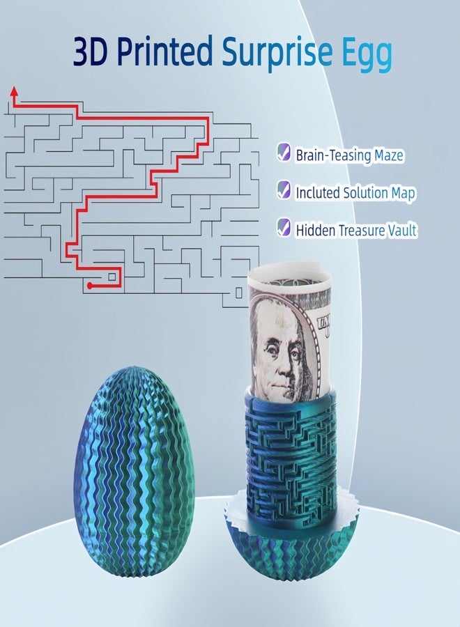 Yonaso Maze Egg Money Puzzle Box for Kids & Adults, 4 Logic Challenge Brain Teaser Sensory Toy, Hidden Compartment Cash Gift Holder, Birthday Graduation Gifts for Teens, Road Trip Travel Game - Image 4