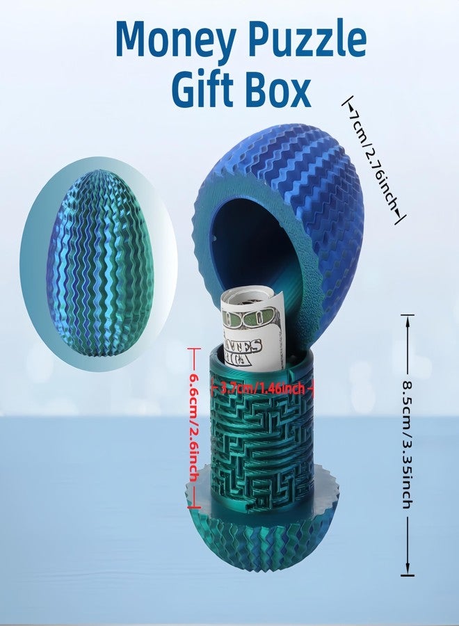Yonaso Maze Egg Money Puzzle Box for Kids & Adults, 4 Logic Challenge Brain Teaser Sensory Toy, Hidden Compartment Cash Gift Holder, Birthday Graduation Gifts for Teens, Road Trip Travel Game - Image 3