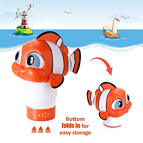 MKLZ Chlorine Floater, Floating Pool Chlorine Dispenser, Fits 1 and 3 Inch Tablets & Bromine Holder for Large/Small Pools, Hot Tub, Spa - Clown Fish - Image 4