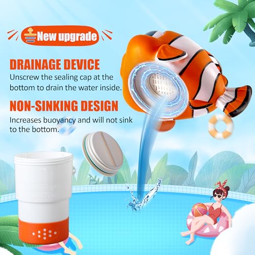 MKLZ Chlorine Floater, Floating Pool Chlorine Dispenser, Fits 1 and 3 Inch Tablets & Bromine Holder for Large/Small Pools, Hot Tub, Spa - Clown Fish - Image 3