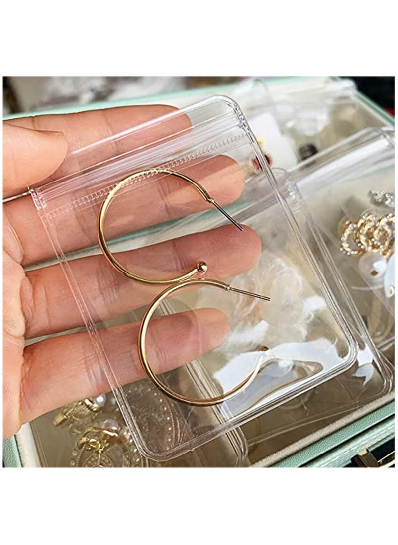 HomarKet - 100 bags of PVC transparent jewelry, antioxidant zipper bag, used for packaging jewelry, rings, earrings, transparent plastic bags (there are 4 sizes available) - Image 1