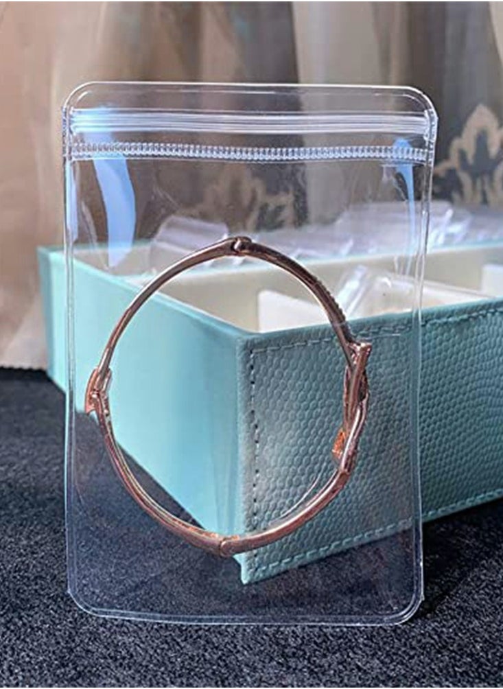 HomarKet - 100 bags of PVC transparent jewelry, antioxidant zipper bag, used for packaging jewelry, rings, earrings, transparent plastic bags (there are 4 sizes available) - Image 1