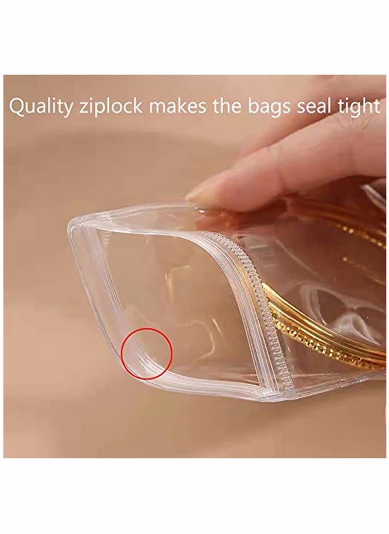 HomarKet - 100 bags of PVC transparent jewelry, antioxidant zipper bag, used for packaging jewelry, rings, earrings, transparent plastic bags (there are 4 sizes available) - Image 1