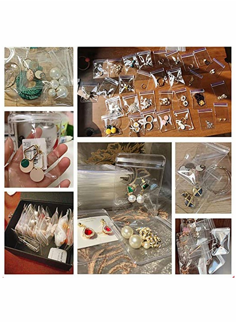 HomarKet - 100 bags of PVC transparent jewelry, antioxidant zipper bag, used for packaging jewelry, rings, earrings, transparent plastic bags (there are 4 sizes available) - Image 1