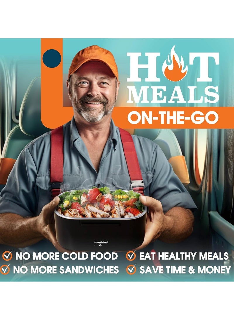 JUFU JUFU Electric Lunch Box for Adults 1.5L Self Heating Lunch Box for Car Truck Office Heated Lunchbox for Adults with SS Container Food Warmer Lunch Box - Image 2