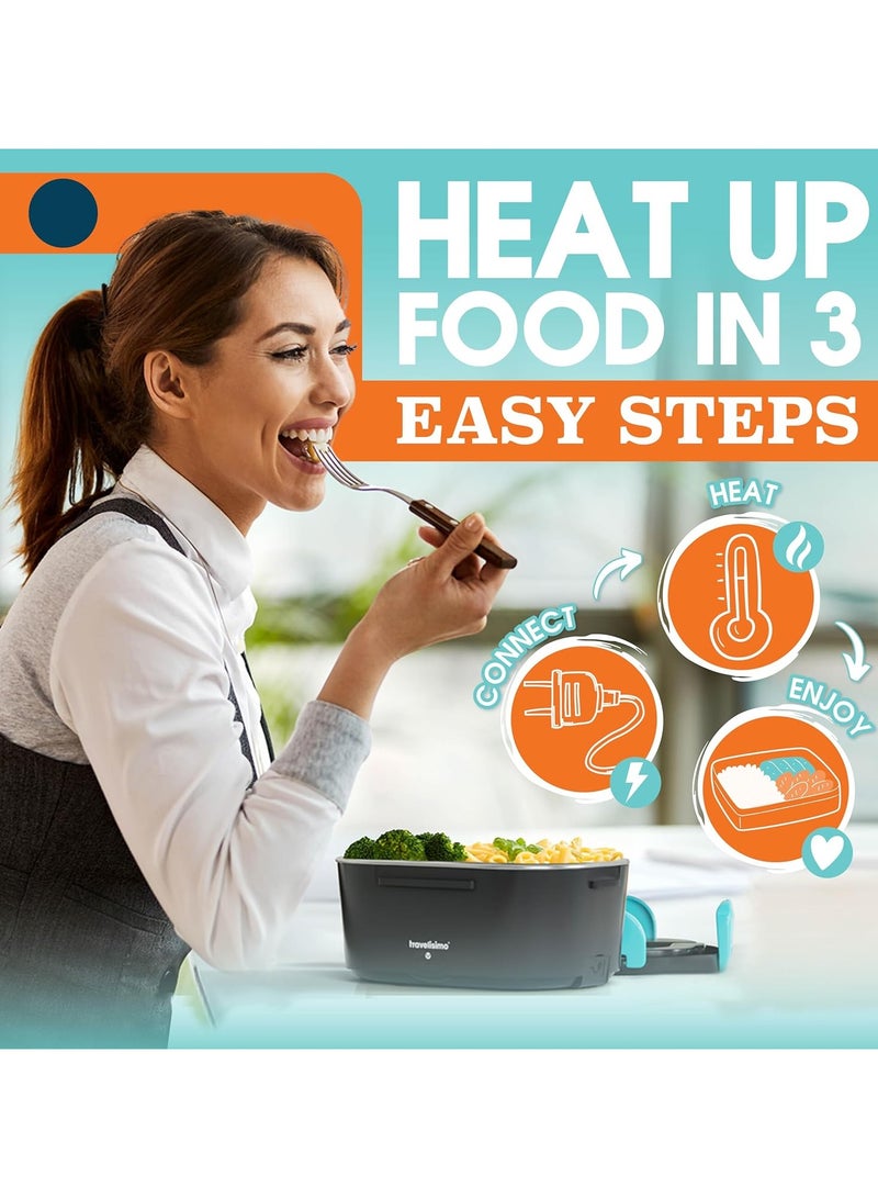 JUFU JUFU Electric Lunch Box for Adults 1.5L Self Heating Lunch Box for Car Truck Office Heated Lunchbox for Adults with SS Container Food Warmer Lunch Box - Image 4