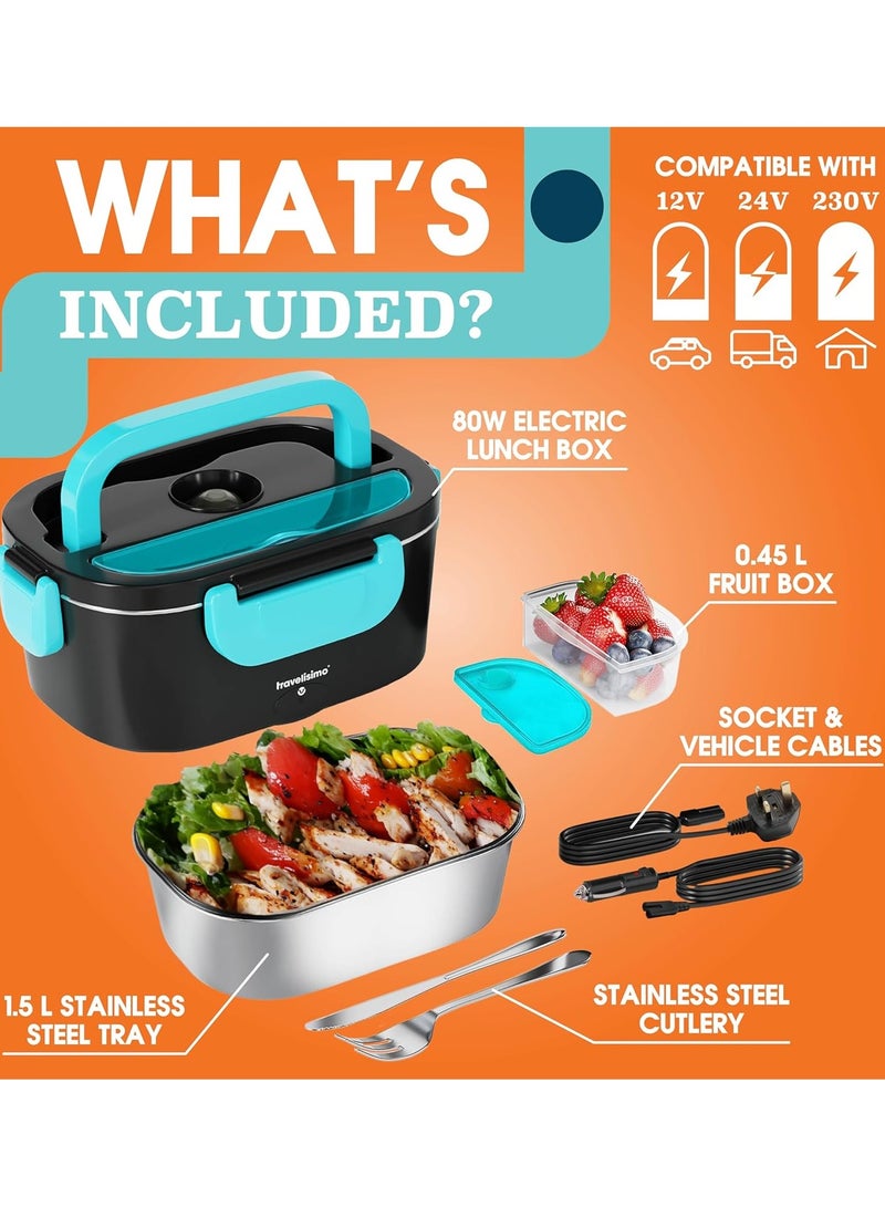 JUFU JUFU Electric Lunch Box for Adults 1.5L Self Heating Lunch Box for Car Truck Office Heated Lunchbox for Adults with SS Container Food Warmer Lunch Box - Image 5