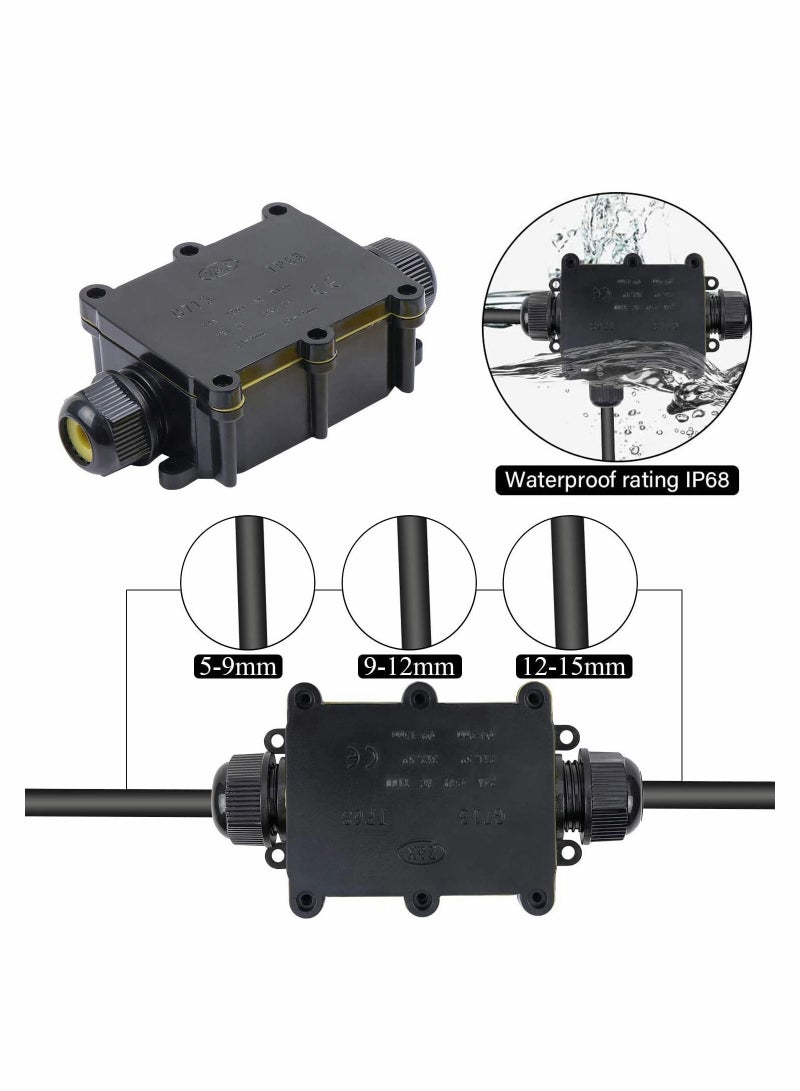 SYOSI 2pcs Waterproof IP68 External Junction Box Outdoor Wire Connectors 2 Way Plug Line M20 Coaxial Cable Connector Range 4 to 15mm - Image 2