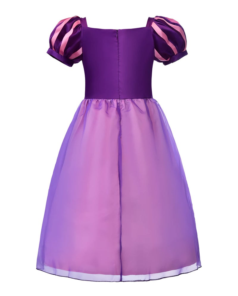 ReliBeauty Girls Dress Puff Sleeve Princess Costume, 4T-4, Purple(with Accessories) - Image 2