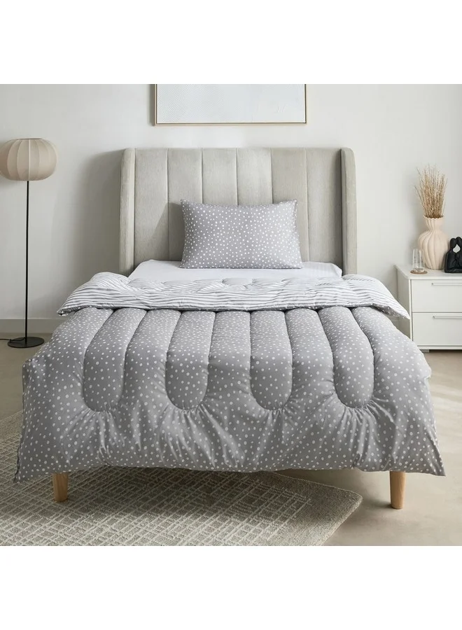 Home Box Ontario 2-Pieces Clove Printed Microfiber Twin Comforter Set 220 x 160 cm