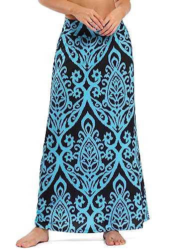 Yinggeli Women's Bohemian Print Long Maxi Skirt (XX-Large, F-Flower) - Image 1