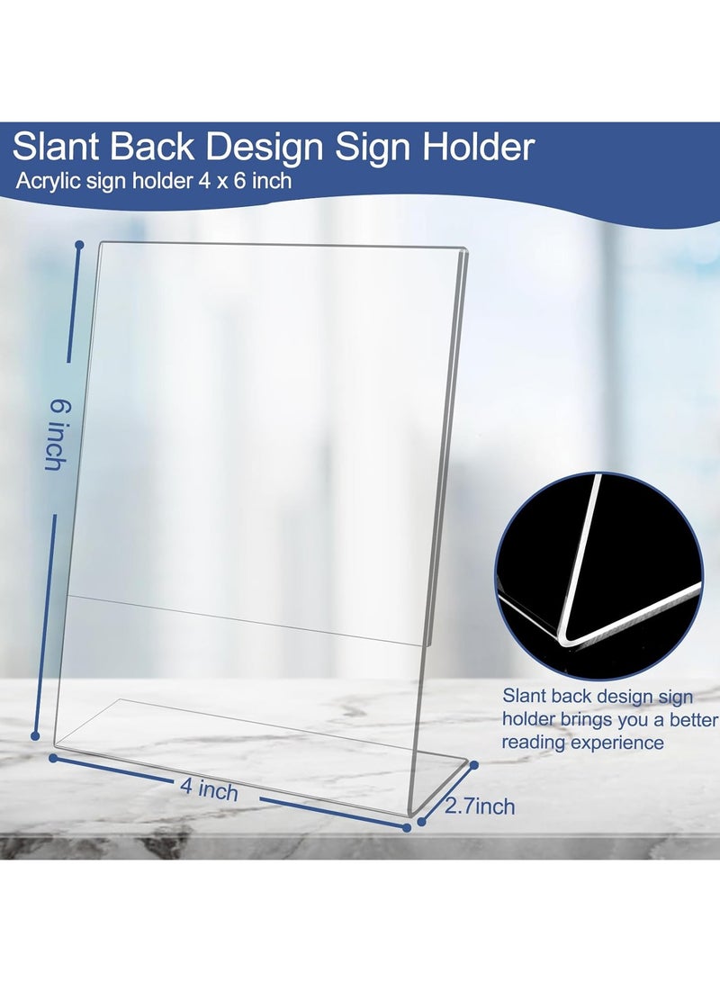 TPGP Back Acrylic Sign Holder 4 x 6, Clear Tabletop Sign Holder, Acrylic Stands for Display4 x 6, Plastic Paper Sign Holder for Office, Home, Restaurant (6 Pack) - Image 5
