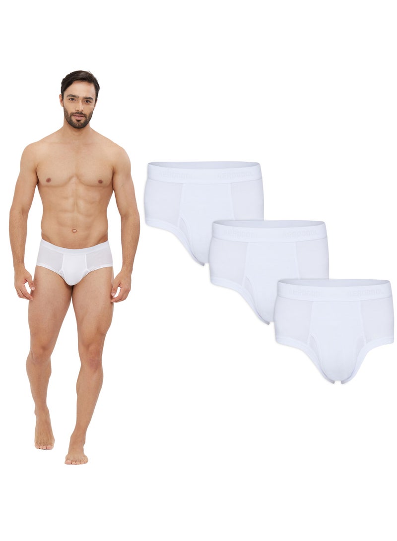 BYC MEN'S AEROCOOL BRIEF (PACK OF 3) - WHITE  - Image 1