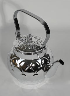 HTH Set of 3 Food Grad Stainless Steel Arabic Style Teapot Luxury Floral Engraved Design Tea Kettle with Attached Lid  - Image 5
