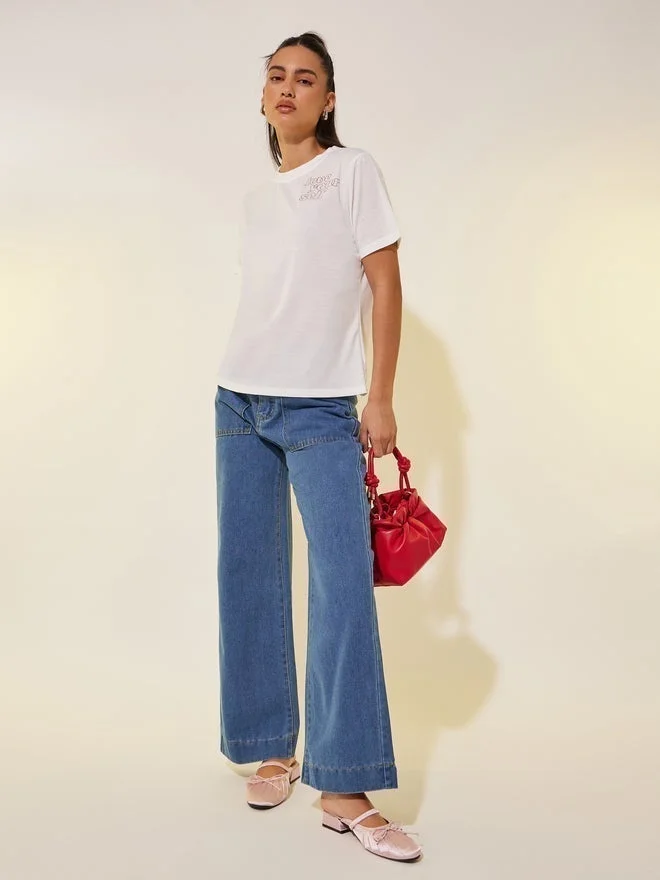 Take Two Slogan Print Round Neck T-Shirt