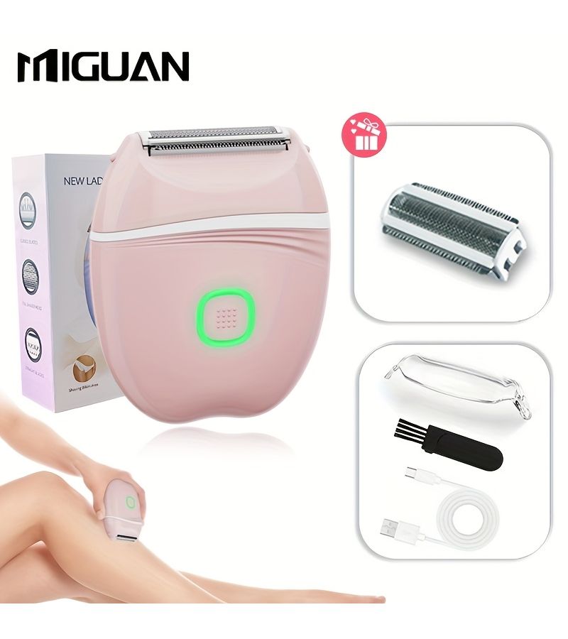 Women's Electric Shaver With 1 Spare Blade Head USB Rechargeable Cordless Epilator For Eyebrows Face Legs And Underarms Portable Bikini Trimmer Multi Functional Lady Shaver - Image 1