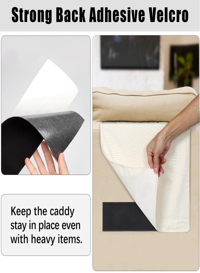 WOMACO Sofa Armrest Remote Magazine Holder, Non-Slip Armchair Recliner Caddy, Couch Arms TV Remote Control Organizer for Tablet, Phone, iPad, Laptop (Ivory, 16" x 35") - Image 2