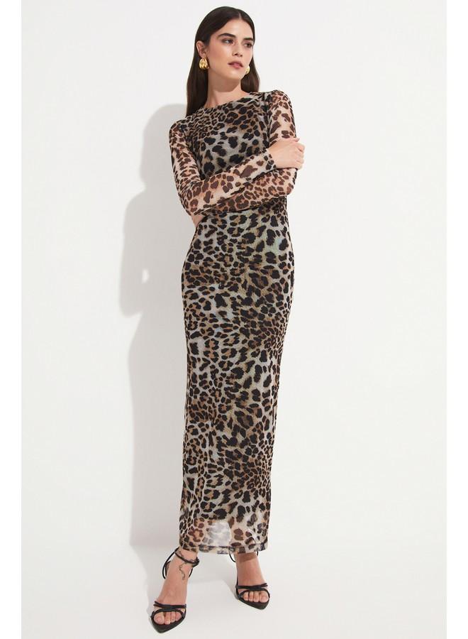 جون فستان بطبعة جلد الفهد - Image 4